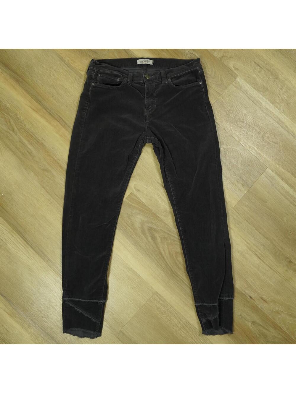 Principle Denim Innovators‎ American Made Black Corduroy Skinny Pants Raw Edge